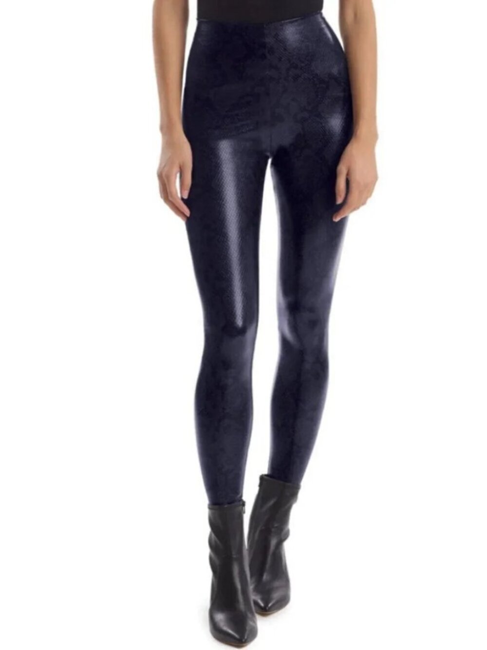 Commando Leggings Small Faux Leather Snake Print High Waisted Grunge Biker Chic